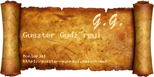 Guszter Györgyi névjegykártya